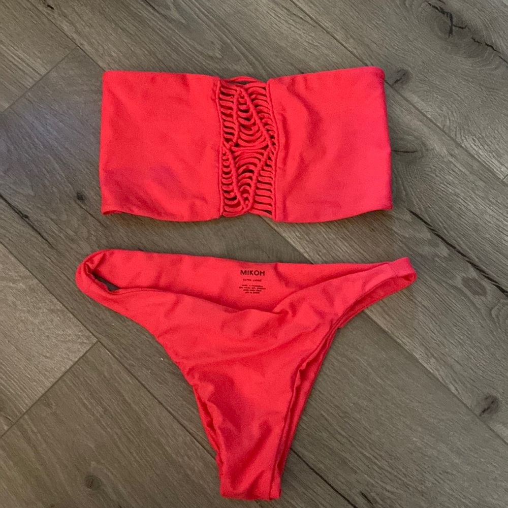 Mikoh macramé bandeau bikini